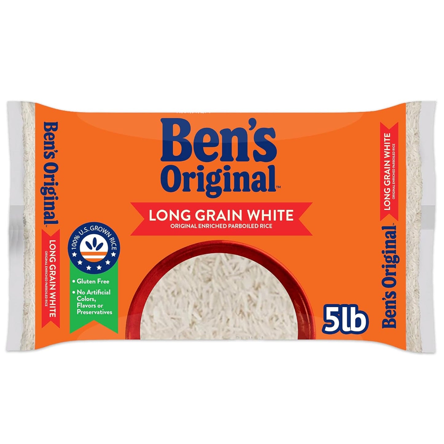 BEN'S ORIGINAL Enriched Long Grain White Rice, Parboiled Rice, 5 lb Bag