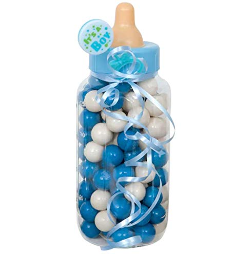 Blue Plastic Baby Bottle Bank, 11in